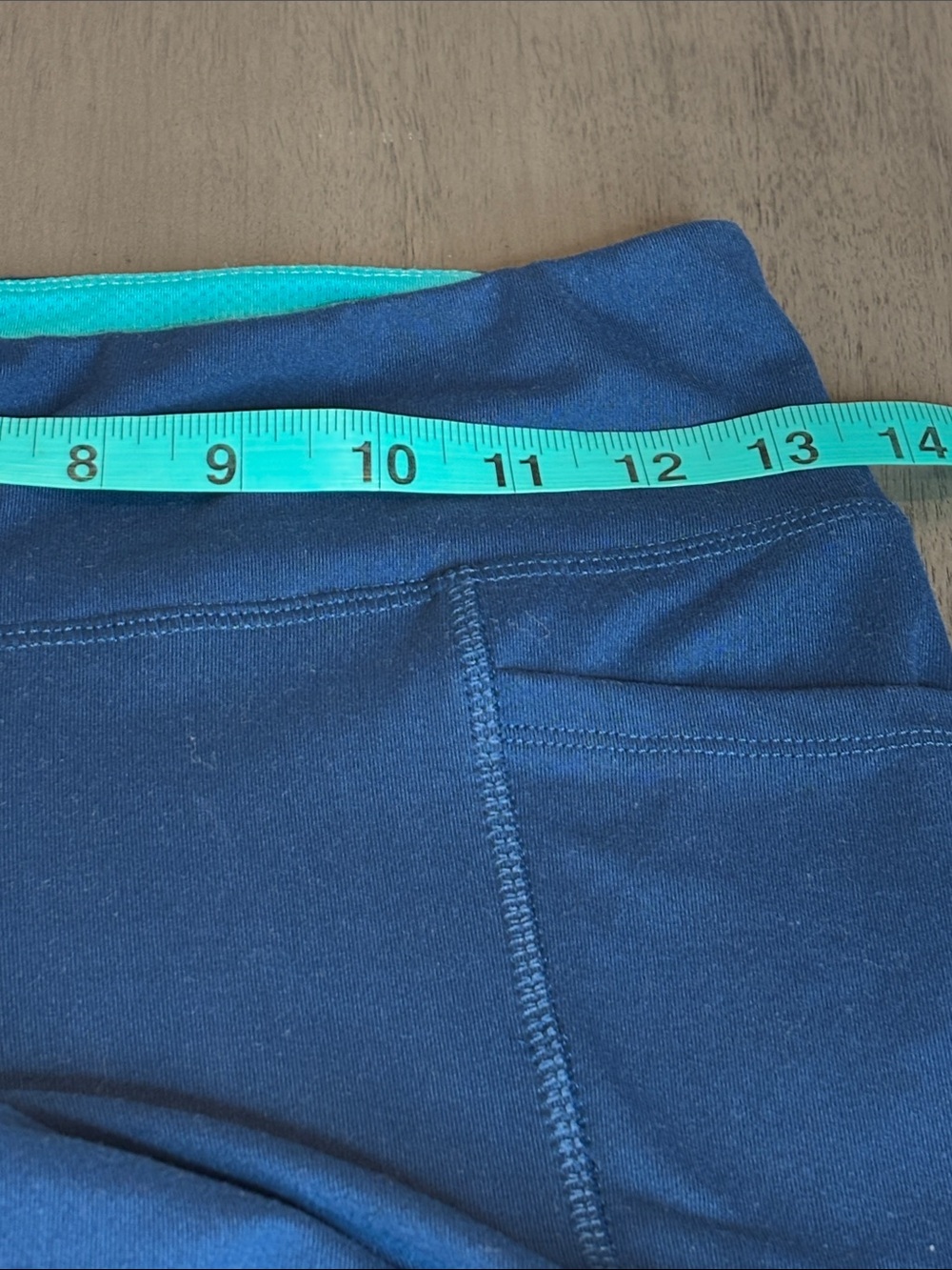 🧘 Yoga Athleisure Leggings Small 26" Marika Blue Cropped Pockets Stretch 🧘 - Picture 7 of 11